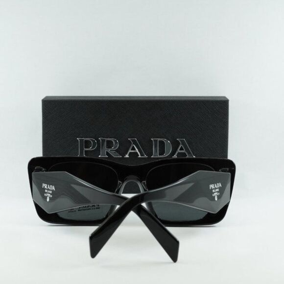💯 NEW PRADA PR08YS 1AB5S0 BLACK/GREY SUNGLASSES - Picture 12 of 13